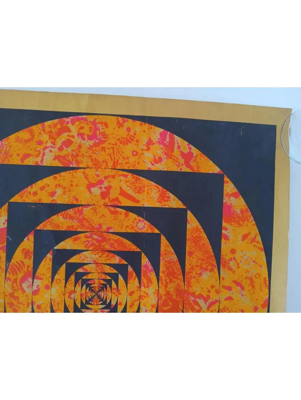 Vintage Original Psychedelic Geometric Poster 1968 David Friedman Blackllight - Picture 2 of 6